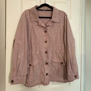 Maurices Dusty Pink Button-Front Jean Jacket